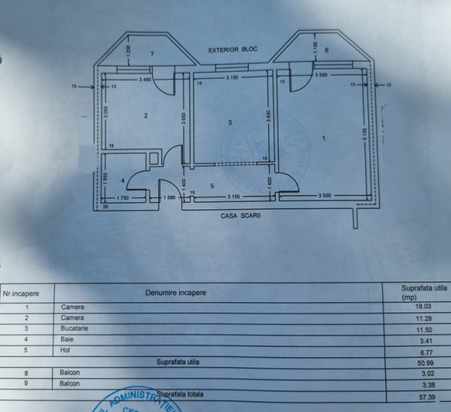 Parcul Catedralei- 2 camere decomandate- două balcoane 