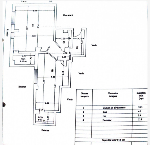 Apartament 77mp, SIF-Primarie, Universitatea George Bacovia,  