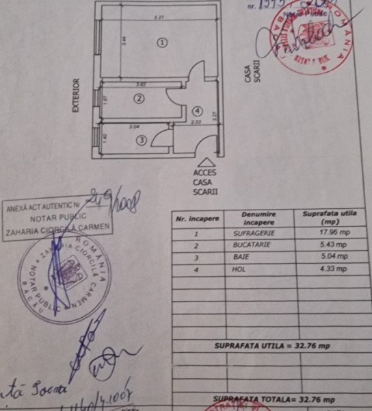 Milcov- Pompieri- Garsonieră decomandată, bloc de apartamente 