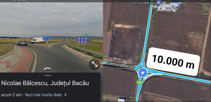 Locație sens giratoriu, deschidere E85 și Autostrada Moldovei