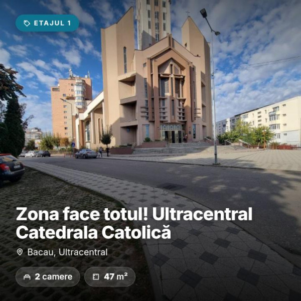 Ultracentral-Catedrala Catolică- Apartament 2 camere la etajul 1
